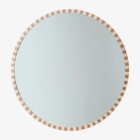 Ronde Wandspiegel In Eikenhout Ø110 Cm Sapeira Eikenhout - Sklum