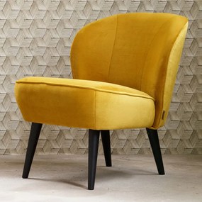 Woood Sara Okergele Fauteuil Fluweel