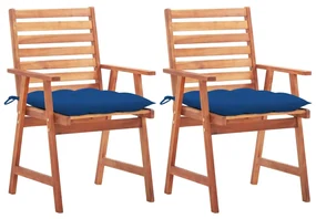 vidaXL Tuinstoelen 2 st met kussens massief acaciahout