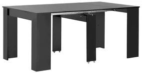 vidaXL Eettafel verlengbaar 175x90x75 cm hoogglans zwart
