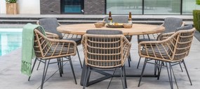 4 Seasons Outdoor Cottage eetset met basso tafel Ø 160 cm      taupe weerbestendig