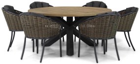 Tuinset Ronde Tuintafel 6 personen 160 cm Wicker Grijs  Santika Furniture Santika Tika