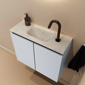 Mondiaz Ture DLux toiletmeubel 60cm clay met wastafel opalo midden met kraangat