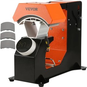 VEVOR 3 in 1 Cap Press Hoedenpers Warmtepersmachine 16,3x8 cm, Warmtepers Transferpers met 3 Padformaten 16,8x7 cm, 16,8x9,8 cm, 15,5x7,6 cm, Warmtepers Transferpers Tijd- en temperatuurregelaar
