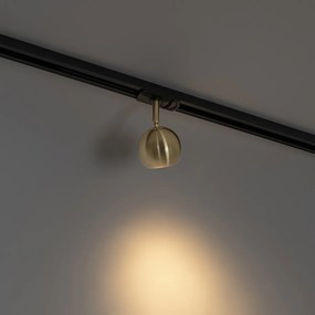 Moderne 1-fase railspot zwart met goud - Iconic Gissi