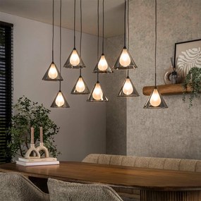 Moderne Hanglamp Grijs Rookglas