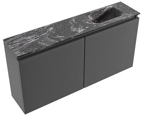 Mondiaz Ture DLux toiletmeubel 100cm dark grey met wastafel lava rechts met kraangat