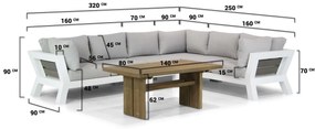 Dining Loungeset 6 personen Aluminium Wit  Santika Furniture Santika Yovita
