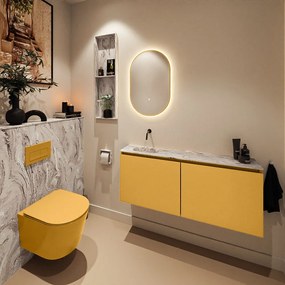 Mondiaz Ture DLux toiletmeubel 120cm ocher met wastafel glace links zonder kraangat