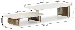 Hoek loungeset 6 personen Aluminium/rope Taupe  Coco Colorado