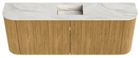 Mondiaz Joya DLux 115cm toiletmeubel ronding links/rechts oak met wastafel faye midden 1 kraangat ostra