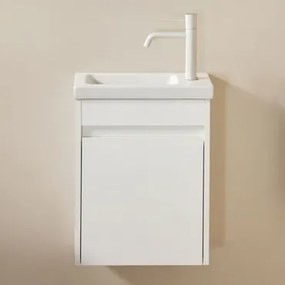 Narek Houten Badkamermeubelset Met Geïntegreerde Wastafel Wit & Spiegelloze & Wit ↑20 Cm Met Aftapkraan Zonder Overloop Orveta - Sklum
