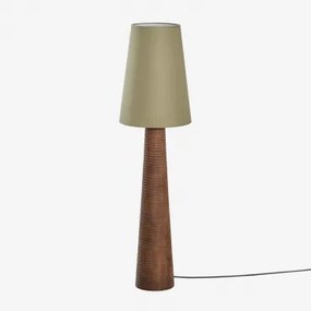 Mangohouten Vloerlamp Malva Saliegroen Ø30 Cm - ↑40 Cm Mallorca - Sklum