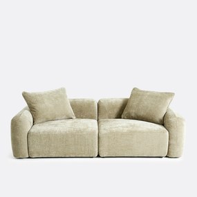 3-zits modulaire hoekbank in jacquard chenille, AMAD