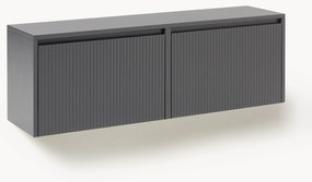 Gecanneleerde schoenenkast Shea voor wandmontage met opvouwbare vakken