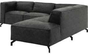 Goossens Bank Calvin grijs, micro leer, 2-zits, modern design met ligelement rechts