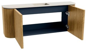 Mondiaz Joya DLux 105cm toiletmeubel ronding links/rechts oak met wastafel faye midden zonder kraangat meli