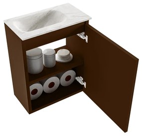 Mondiaz Ture DLux toiletmeubel 40cm rust met wastafel ostra links met kraangat