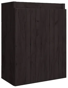 Fontana Bano toiletmeubel ribbelfront kasteel bruin 40x22cm met mat zwarte waskom