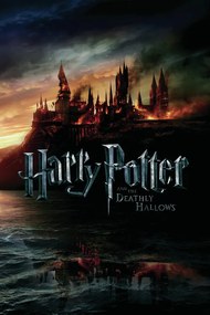 Kunstafdruk Harry Potter - Hogwarts in fire