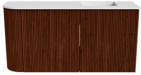 Mondiaz Joya 80cm toiletmeubel ronding links ruby met wastafel faye rechts 1 kraangat talc