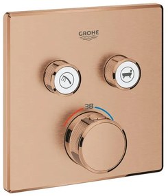 Grohe Grohtherm SmartControl Inbouwthermostaat - 3 knoppen - vierkant - brushed warm sunset 29124dl0