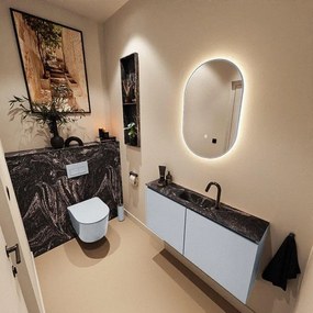 MONDIAZ TURE-DLUX 100cm toiletmeubel Clay. EDEN wastafel Lava positie midden. Met 1 kraangat. TUREDX100CLAM1LAV