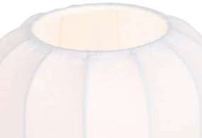 Stoffen Japandi tafellamp zwart met wit - MadleineJapandi E27 Scandinavisch rond Binnenverlichting Lamp