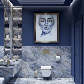 Hangende toilet Rea Carlo Mini Flat Gold Edge