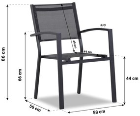 Tuinset 6 personen 230 cm Aluminium Grijs Lifestyle Garden Furniture Amarilla/Veneto