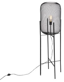 Moderne vloerlamp zwart 135cm - Bliss Mesh Modern E27 Draadlamp rond Binnenverlichting Lamp