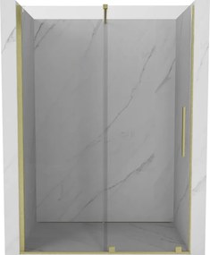 Mexen Velar schuif douchedeur 140 cm, transparant, goud geborsteld - 871-140-000-01-55