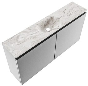 Mondiaz Ture DLux toiletmeubel 100cm plata met wastafel glace midden zonder kraangat