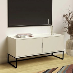 Tenzo Lipp Tv-meubel Met 2 Deuren Wit - 118x43x57cm.