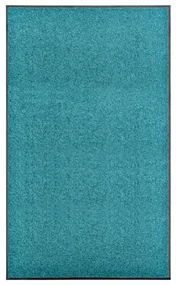 vidaXL Deurmat wasbaar 90x150 cm cyaan
