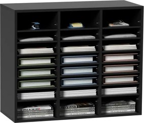 VEVOR Brievenbak Bureau-organizer 997 x 305 x 680 mm, 2,3–5,6 cm Verstelbaar A4 Stapelbaar Liggend, Papierbak, Opbergsysteem voor Bureau-archivering, Bak (Zwart, 3 x 8 Vakken)
