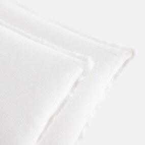 Kussensloop in gewassen linnen, laddersteek, Linot