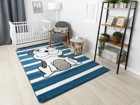 Tapijt PETIT PUPPY HOND HONDJE  blauw