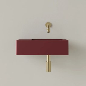 Sanigoods Luko fontein 40x22cm links zonder kraangat wijn rood