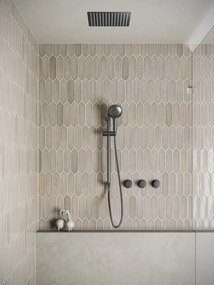 Saniclear Plus inbouw regendouche met inbouw douchekop 30x30cm, glijstang en 2 standen handdouche verouderd ijzer - gunmetal