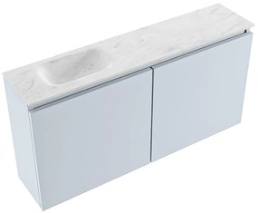 Mondiaz Ture DLux toiletmeubel 100cm clay met wastafel opalo links met kraangat