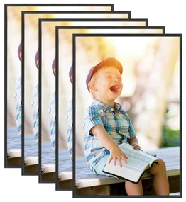 vidaXL Fotolijsten 5 st voor wand of tafel 70x90 cm MDF zwart
