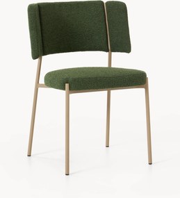 Gestoffeerde bouclé eetkamerstoelen Samantha, 2 stuks