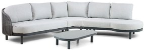 Hoek loungeset 5 personen Aluminium/rope Grijs  Santika Furniture Santika