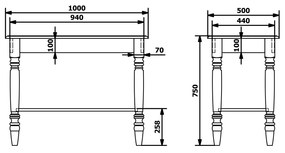 Sapho Cimbura onderkast 100x50x75cm gebeitst spar