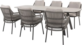 Manolo Alicante dining tuinset 240x103xH75 cm 7 delig antraciet Taste 4SO