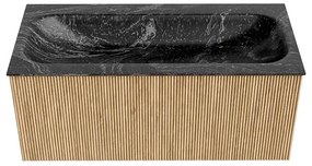Mondiaz Kurve-dlux 100cm badmeubel oak met 1 lade en wastafel big medium midden 1 kraangat lava