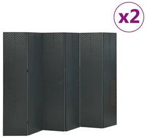 vidaXL Kamerschermen 2 st met 6 panelen 240x180 cm staal antraciet