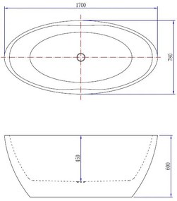 Mueller Oval vrijstaand ligbad 170x78 mat wit