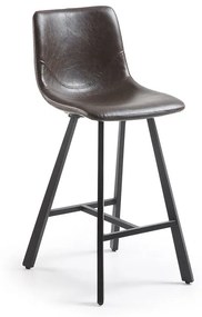Kave Home Trap Stoere Barkruk Van PU Leder Donkerbruin